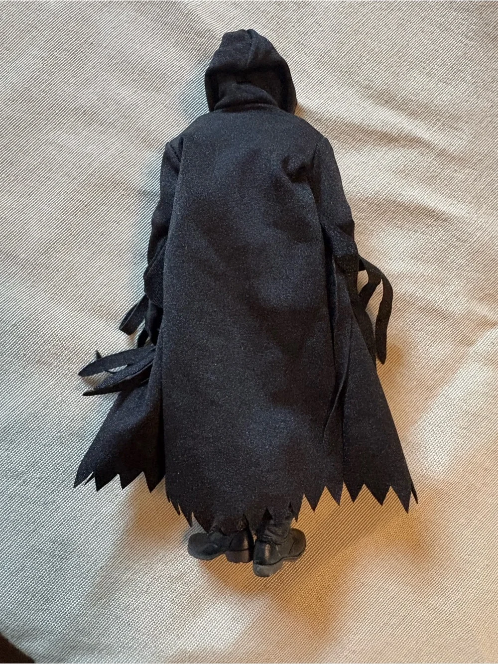 Black Ghost Face Hooded Figure Kids Toy - Horror Masked Doll 7in